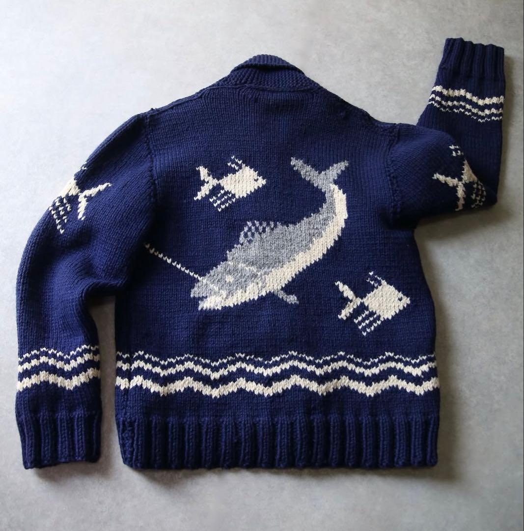 1960s ネイビー カウチンニットジャケット　ヴィンテージ