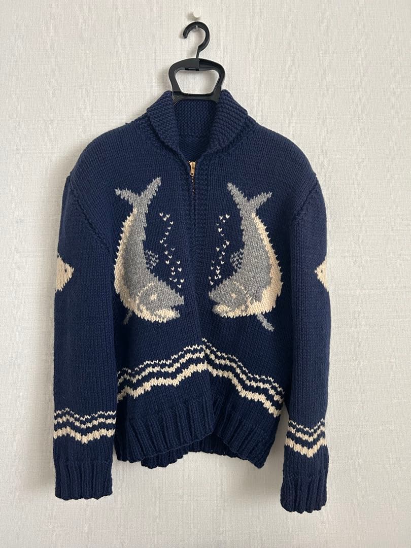 1960s ネイビー カウチンニットジャケット　ヴィンテージ