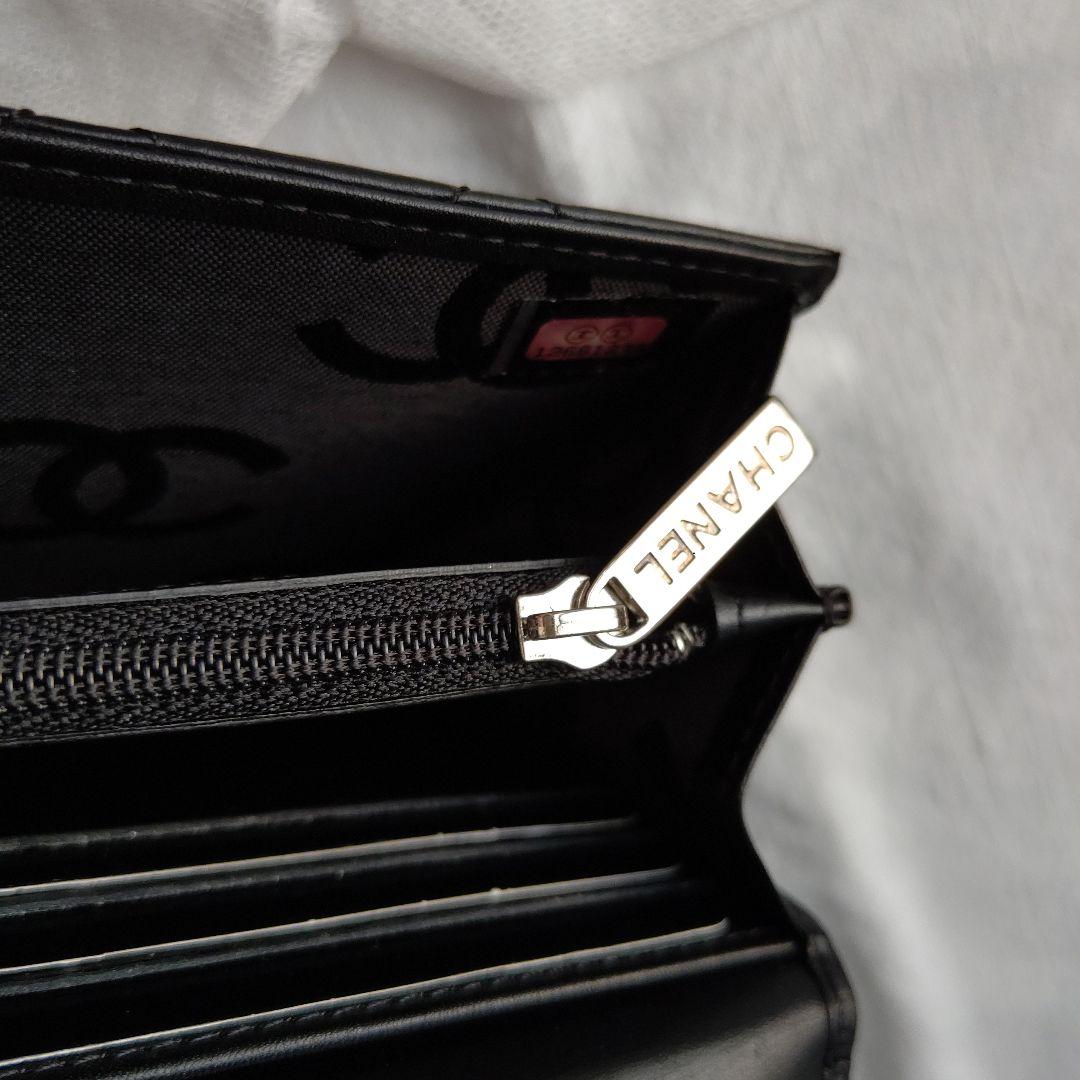 CHANEL カンボンライン 長財布 BLACK×BLACK