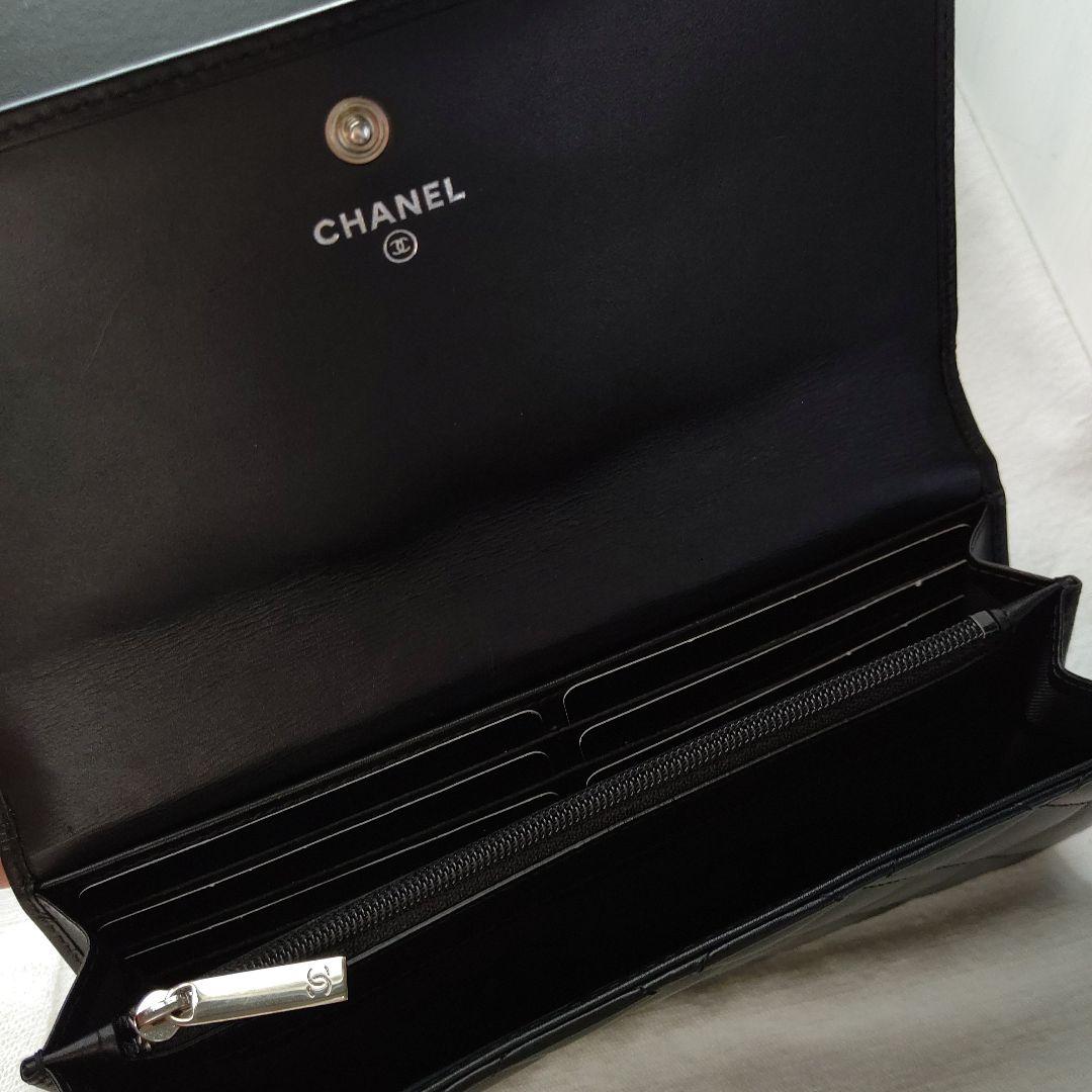 CHANEL カンボンライン 長財布 BLACK×BLACK