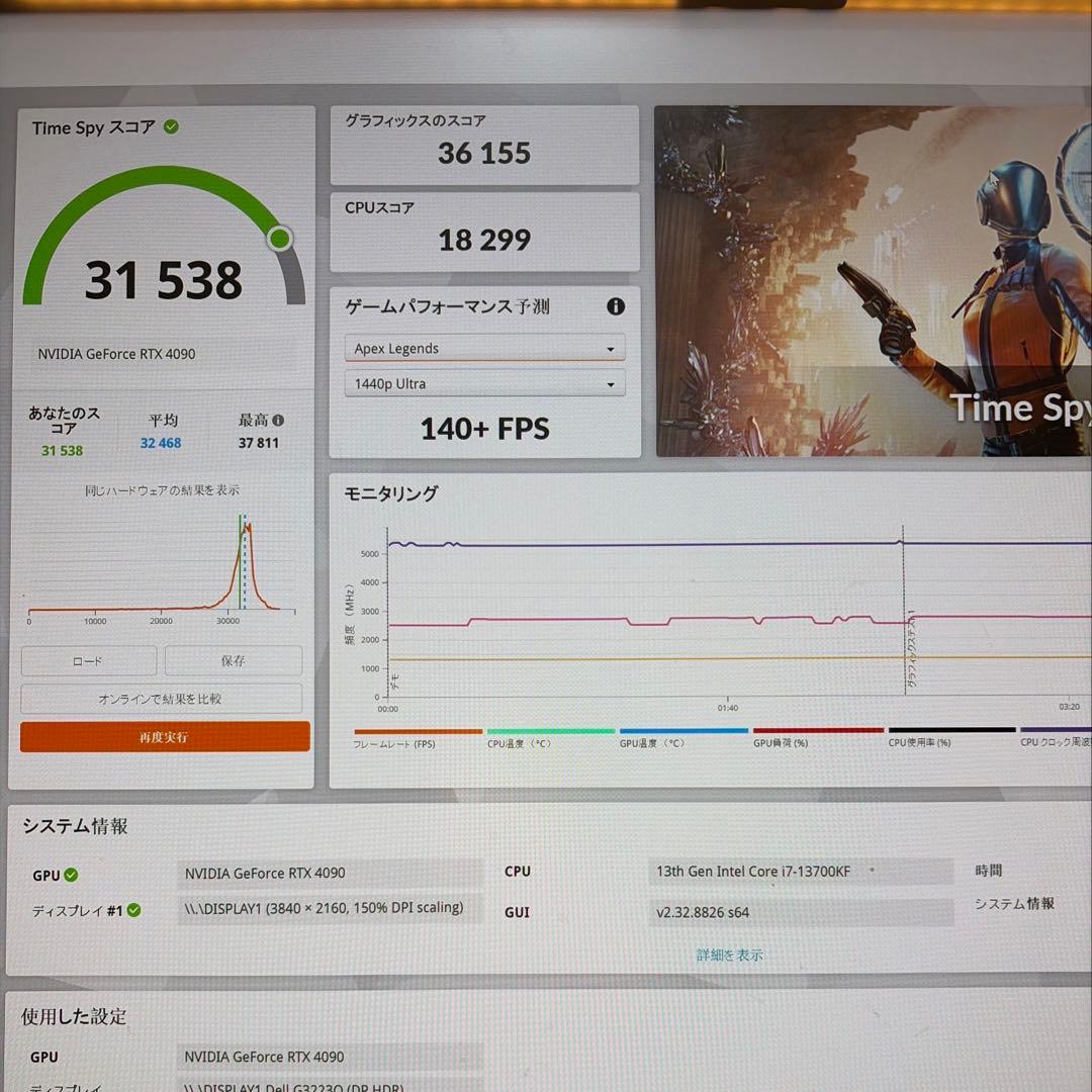 PALIT GeForce RTX4090 24GB GameRock 動作確認