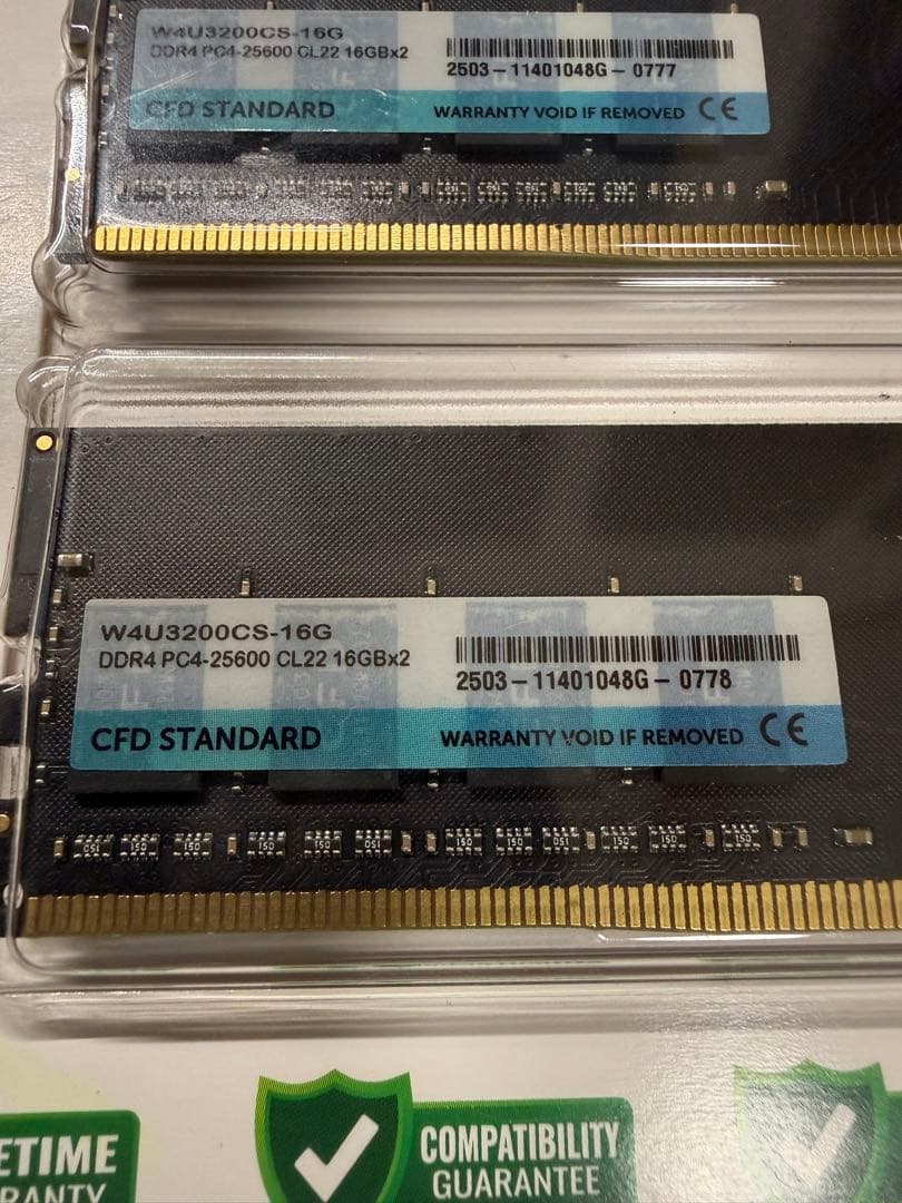 CFD DDR4 3200 メモリ 32GB (16GB×2枚)