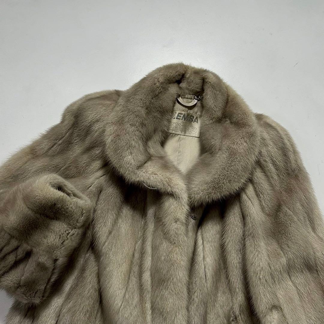 ボリューム◎丸襟　EMBA サファイアミンク ファーコート