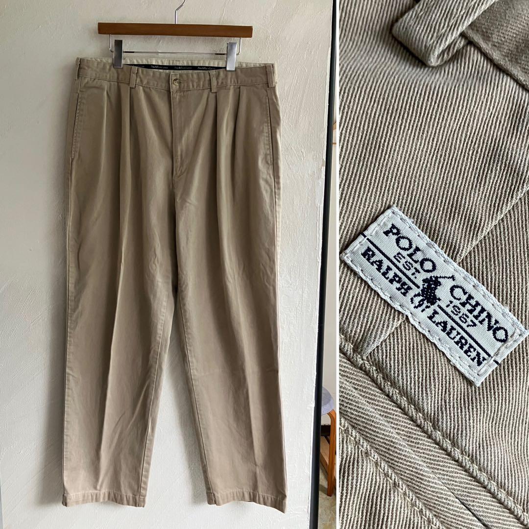 USA製 Ralph Lauren タックチノ チノパン 38
