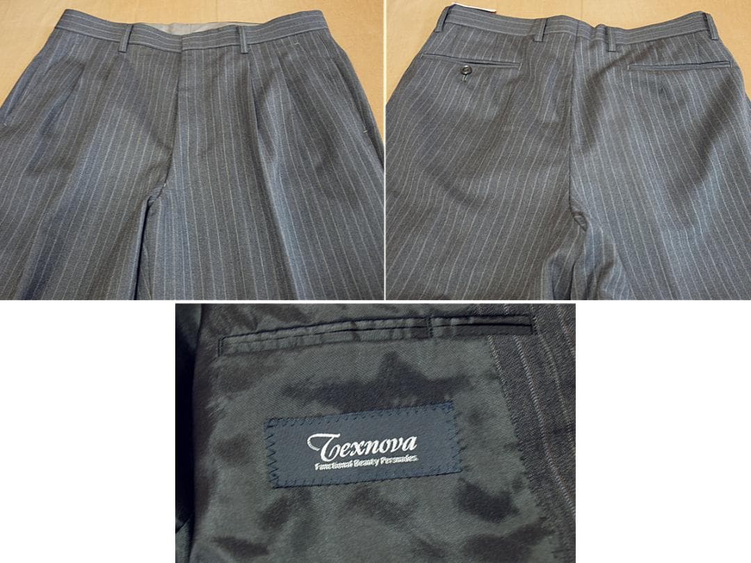 グレーxストライプ柄２ボタンスーツ(A6)冬よりの秋冬物セットアップ