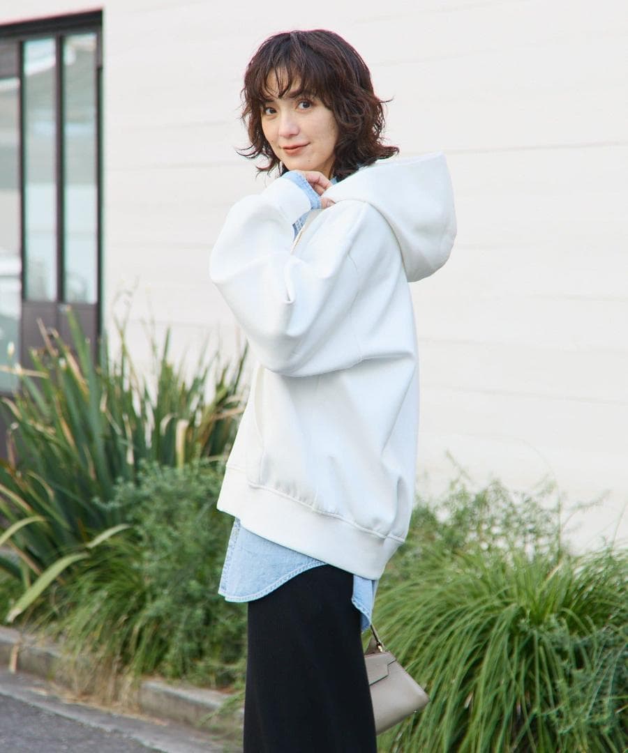 新品 RIVE DROITE リバイバル バックテールZIPパーカー ホワイト