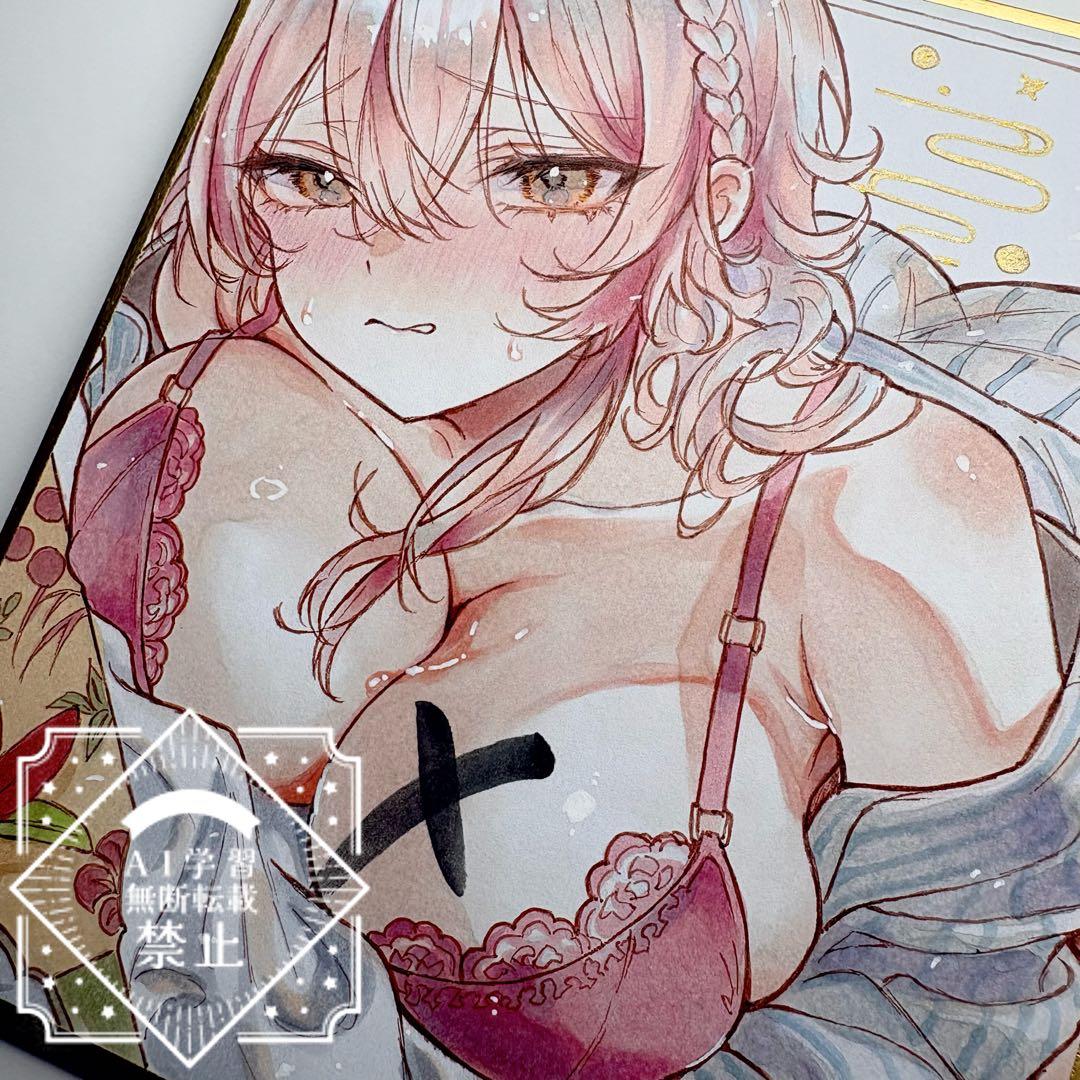 ひ*き様 一点物 オリジナル 色紙 手描きイラスト アナログ 女の子 創作 原画