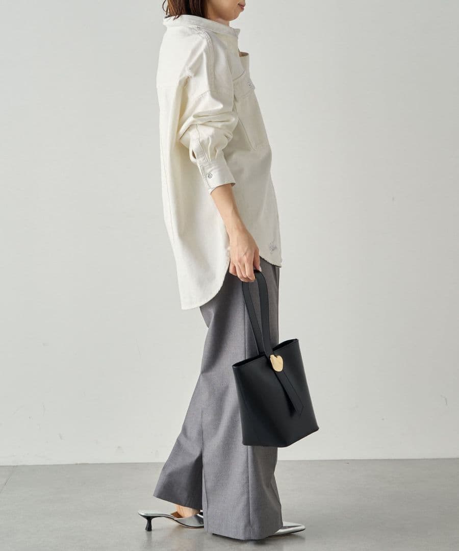 LOUNGEDRESS【Ｓサイズ登場！】ダメージデニムシャツ オフホワイト