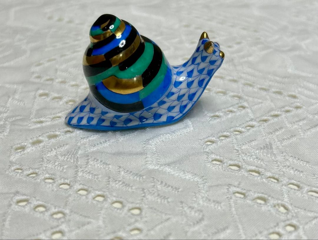 ヘレンド カラフルなガラス製カタツムリ置物