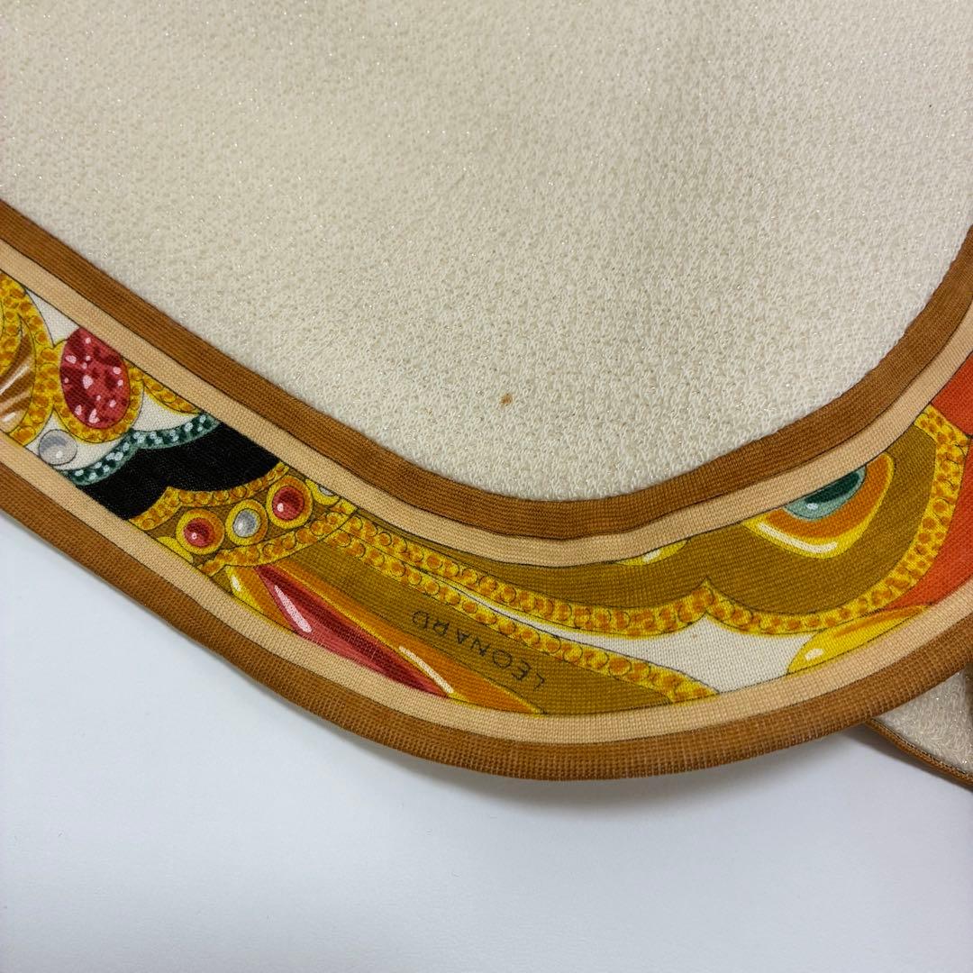 LEONALD レオナール☆微ラメノーカラージャケット 13号 Vネック