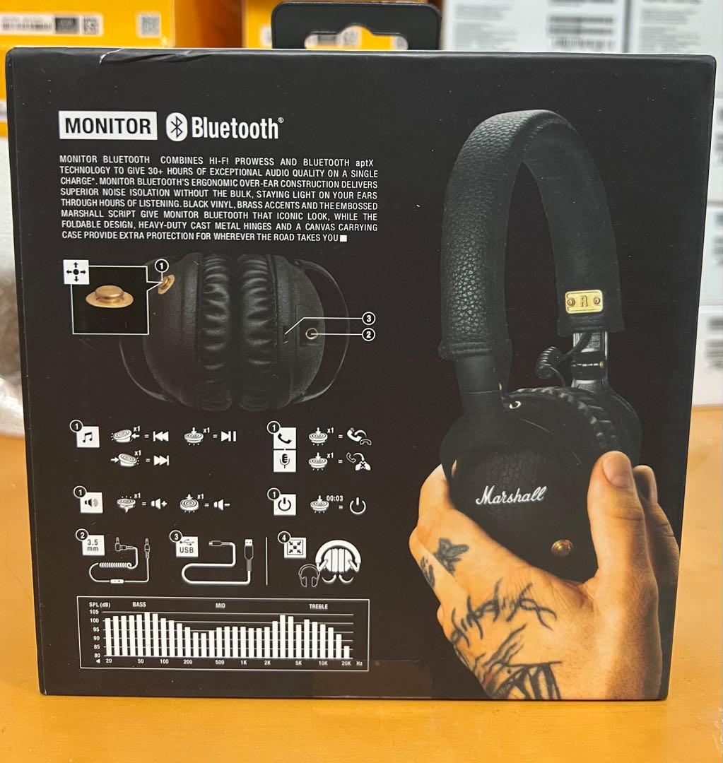 Marshall Monitor Bluetooth ヘッドフォン ブラック