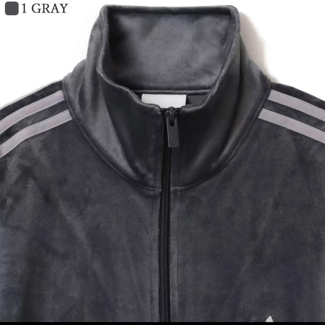 期間限定価格！adidas ファイヤーバード ベロア トラックトップ Lグレー