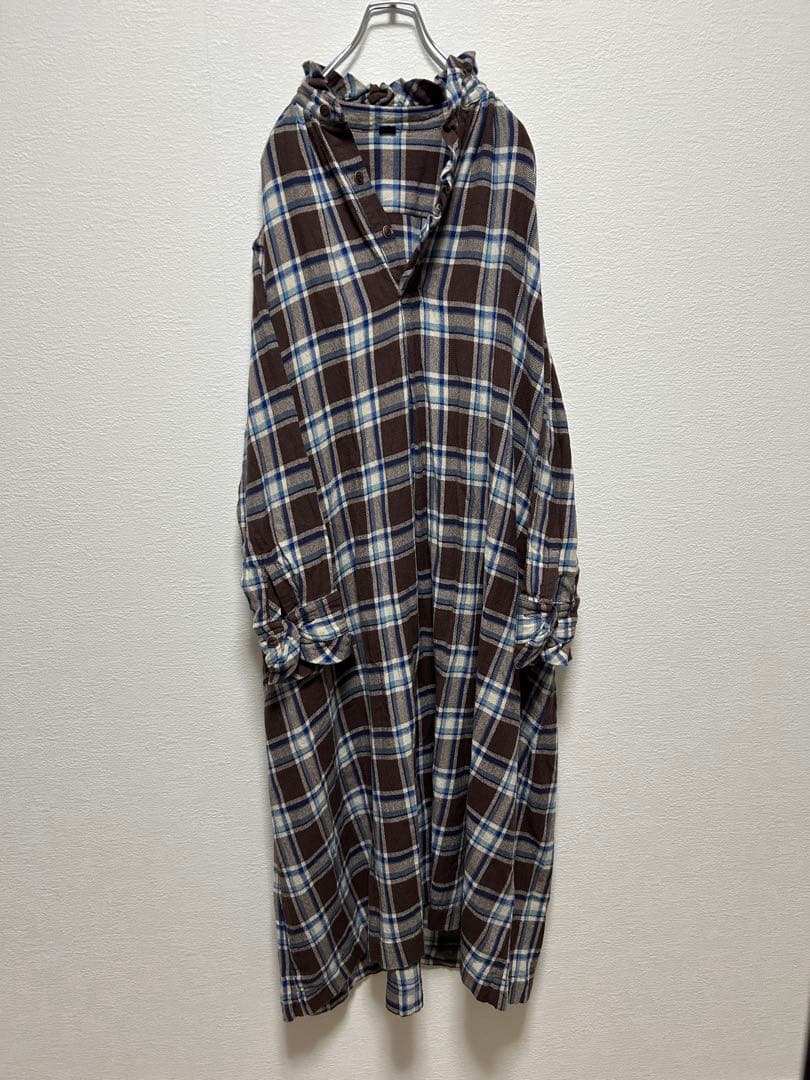 45R チェック柄 シャツ　ワンピース