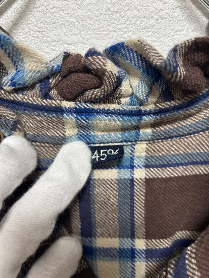 45R チェック柄 シャツ　ワンピース