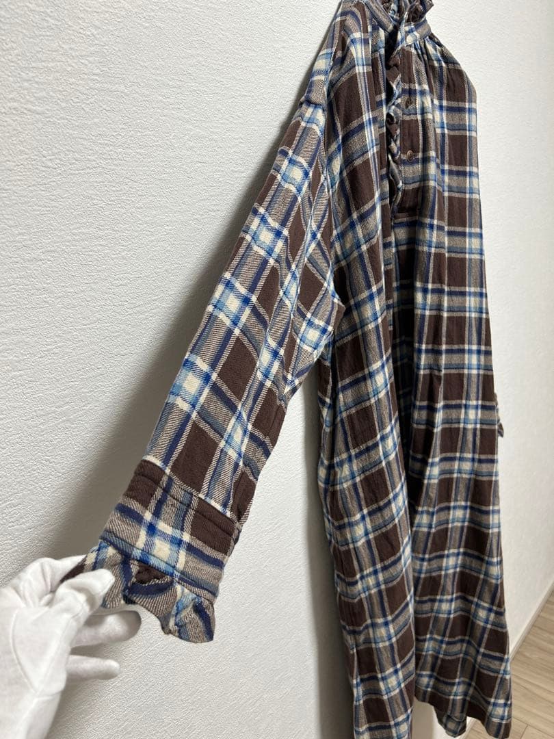 45R チェック柄 シャツ　ワンピース