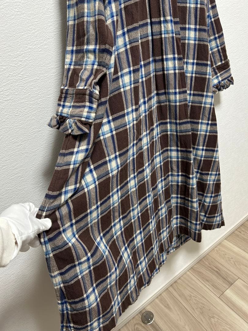 45R チェック柄 シャツ　ワンピース