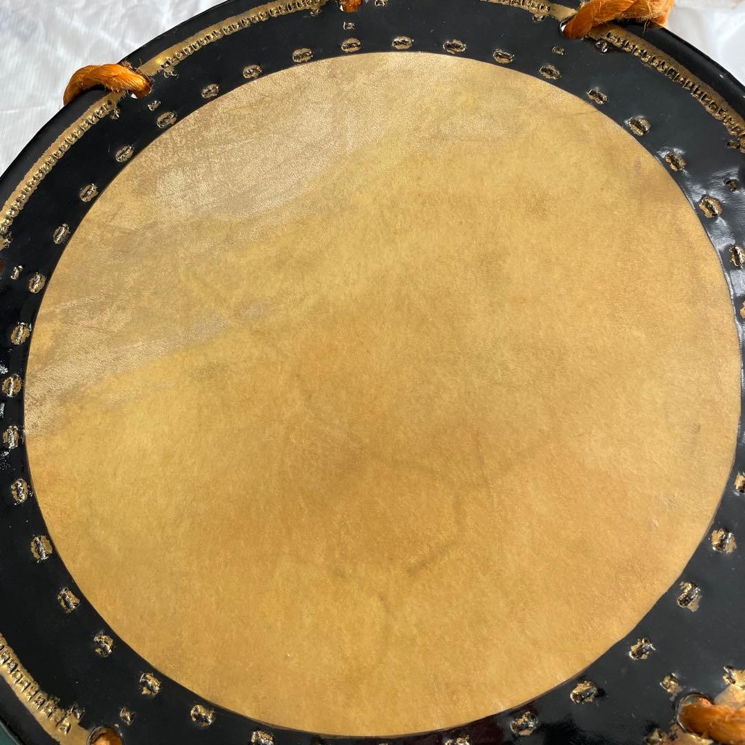 和太鼓 締太鼓 スタンド付 蒔絵 直径35cm 高さ16