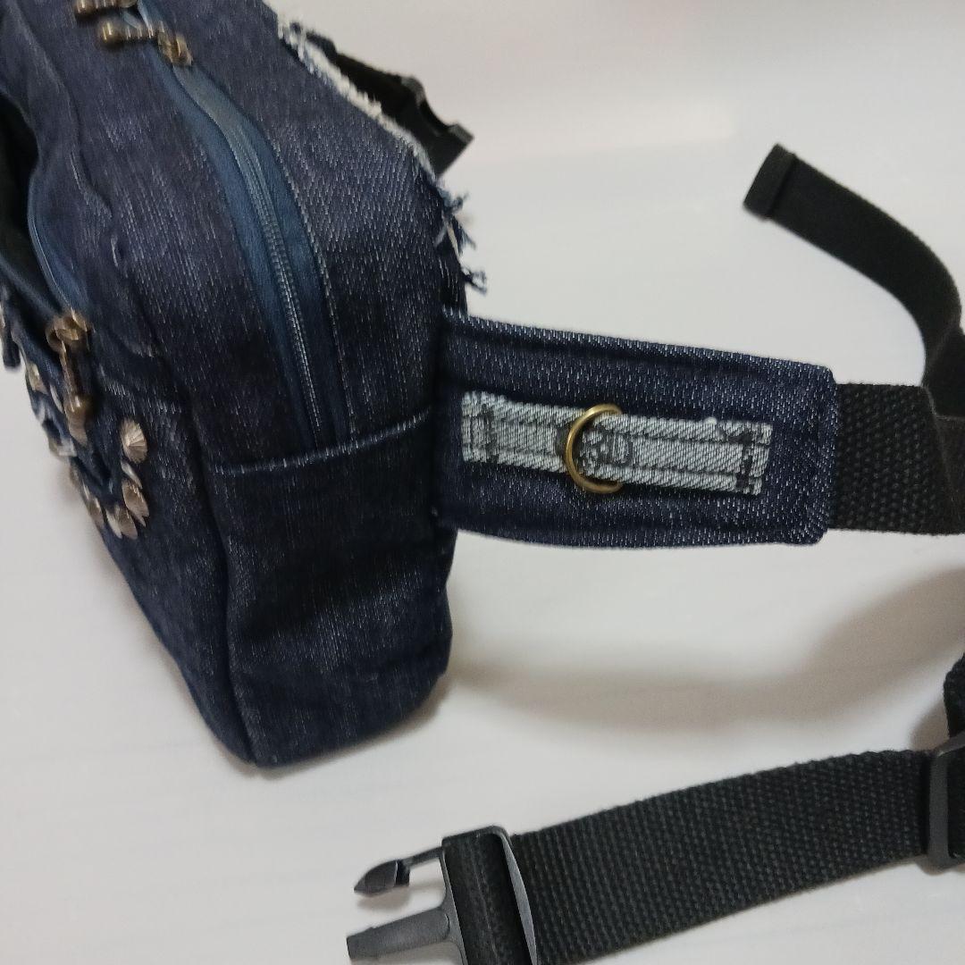 ☆しらゆり☆　リメイクデニム　①ボックス型ウエストポーチ②ショルダーバッグ