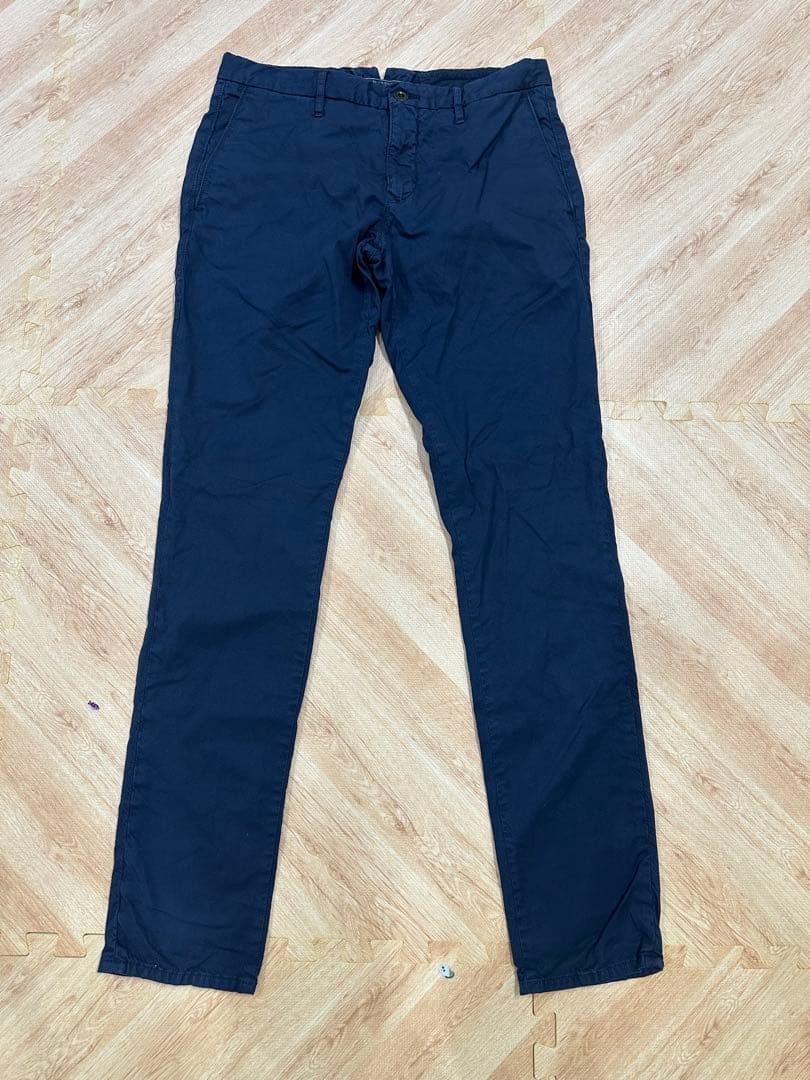 インコテックス　ネイビー スリムフィット チノパン