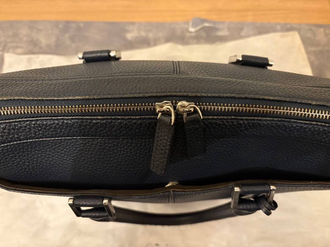 レザー ビジネスバッグ ネイビー