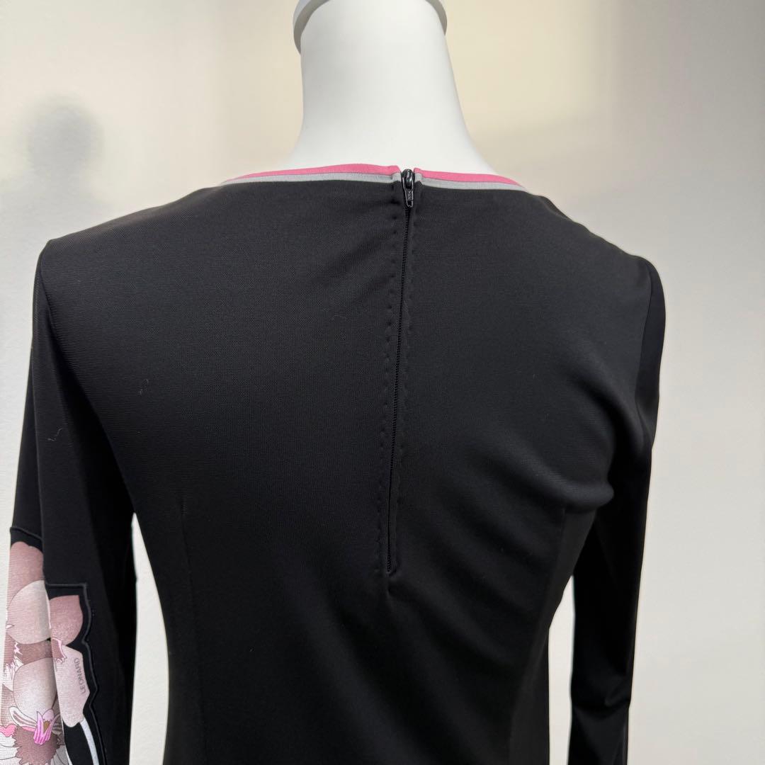 【美品】LEONARD レオナール 七分丈ワンピース 花柄 レディース