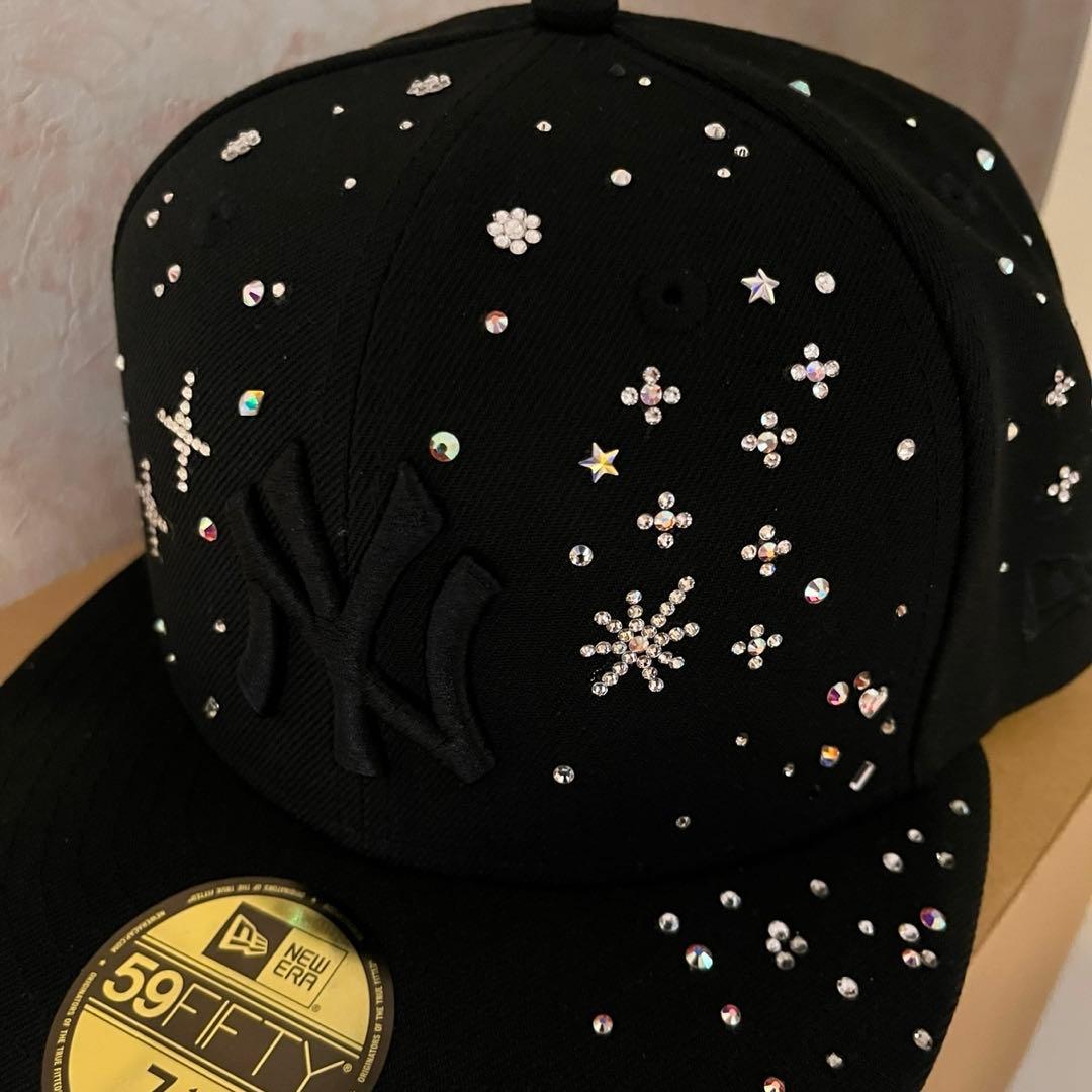 とき様New Era 59FIFTY ブラック 7 1/2 ジュエルキャップ