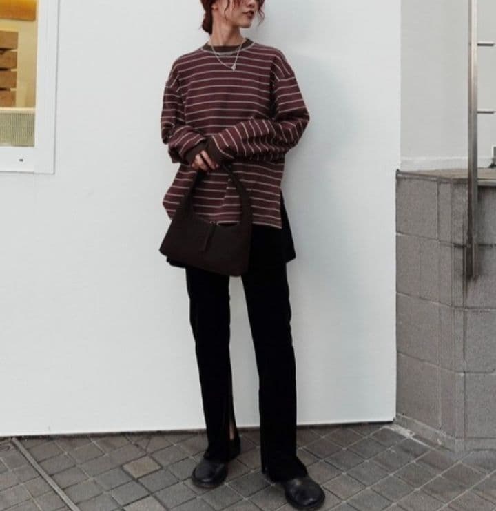 【未使用品】TODAYFUL Border Long T-shirts ブラウン