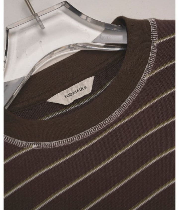 【未使用品】TODAYFUL Border Long T-shirts ブラウン