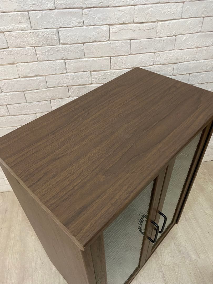 【東京都内23区配送無料】定価3万円　シューズラック　収納　靴棚　ガラス　昭和