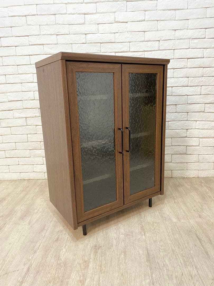 【東京都内23区配送無料】定価3万円　シューズラック　収納　靴棚　ガラス　昭和