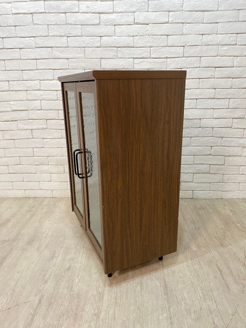 【東京都内23区配送無料】定価3万円　シューズラック　収納　靴棚　ガラス　昭和