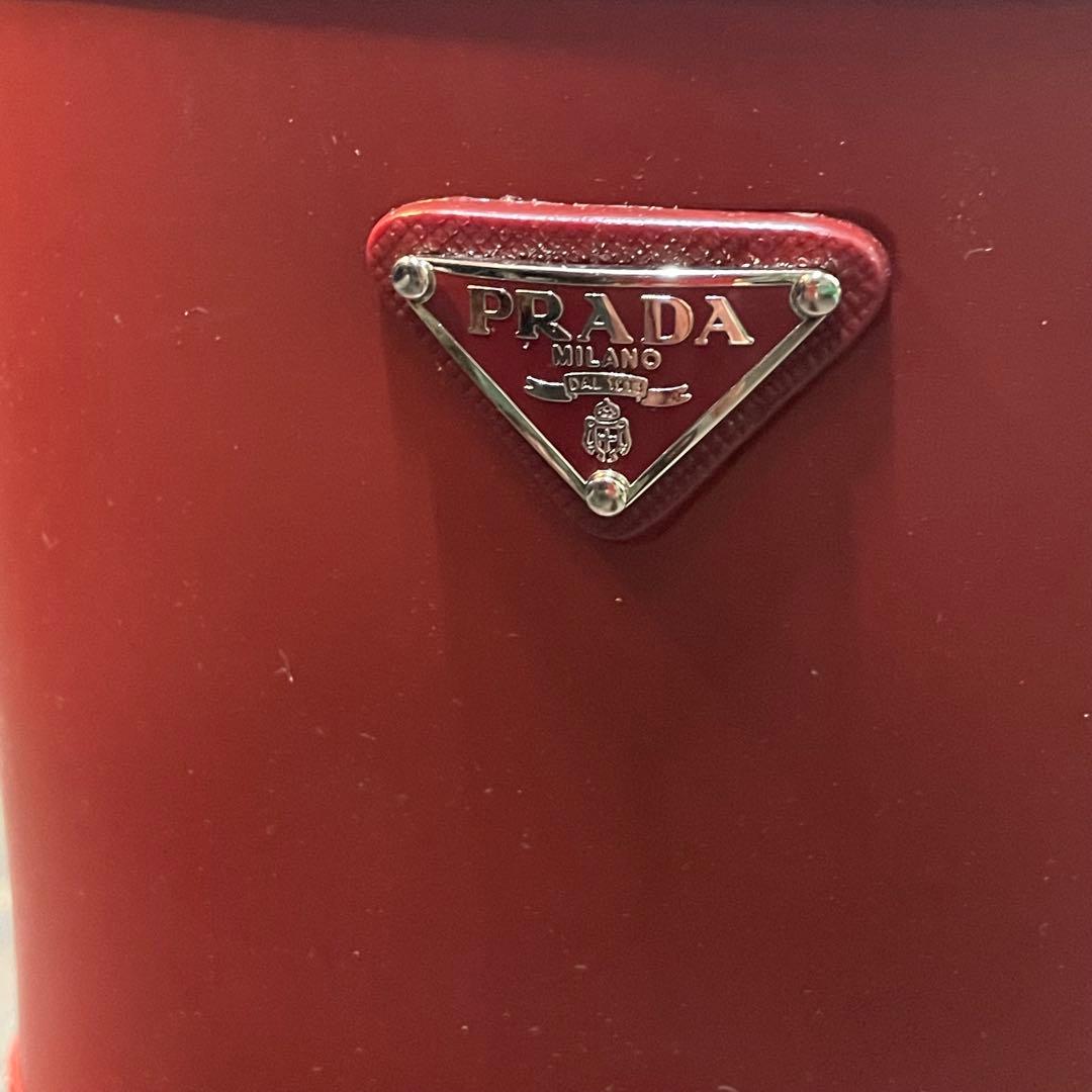 Prada プラダ　レインブーツ　バーガンディ ラバーブーツ