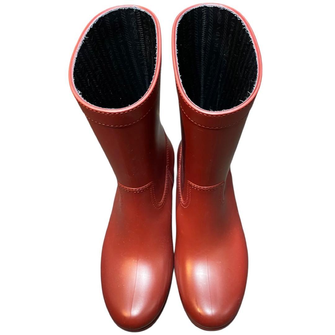 Prada プラダ　レインブーツ　バーガンディ ラバーブーツ