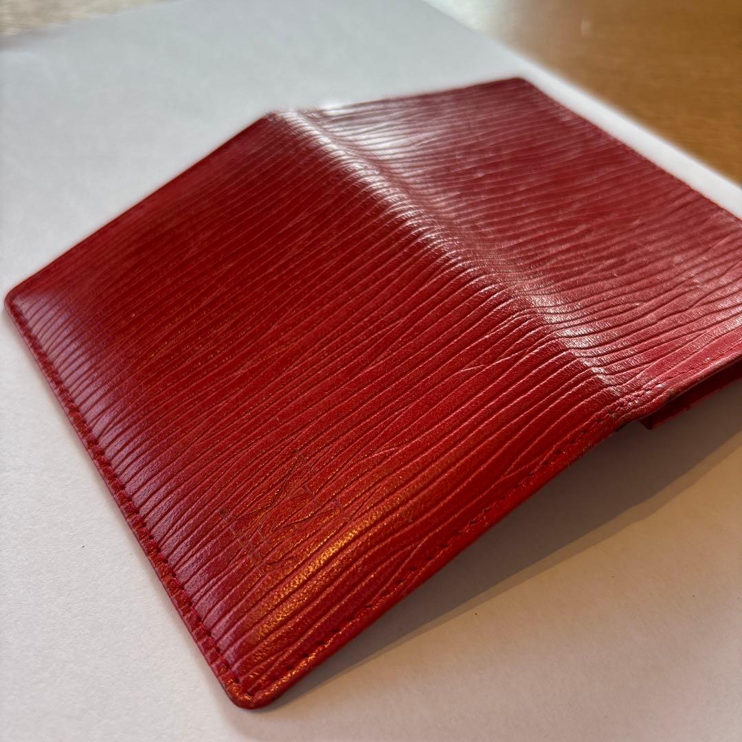 希少 LOUIS VUITTON 赤 レザー 名刺入れ 1980年代