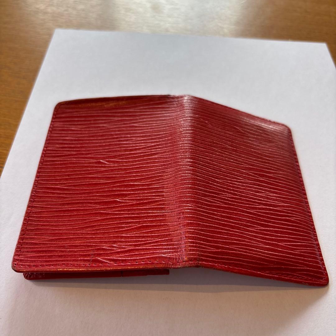 希少 LOUIS VUITTON 赤 レザー 名刺入れ 1980年代