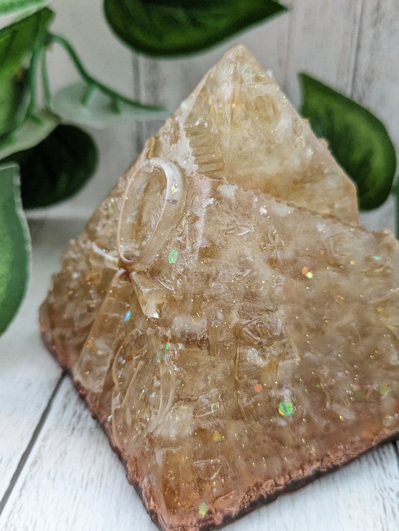 【つねりん】シトリンのビリケンさん形オルゴナイト☆他３点