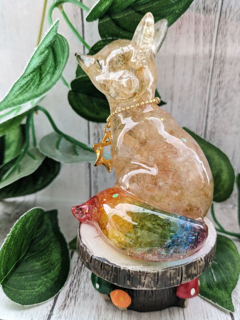 【つねりん】シトリンのビリケンさん形オルゴナイト☆他３点