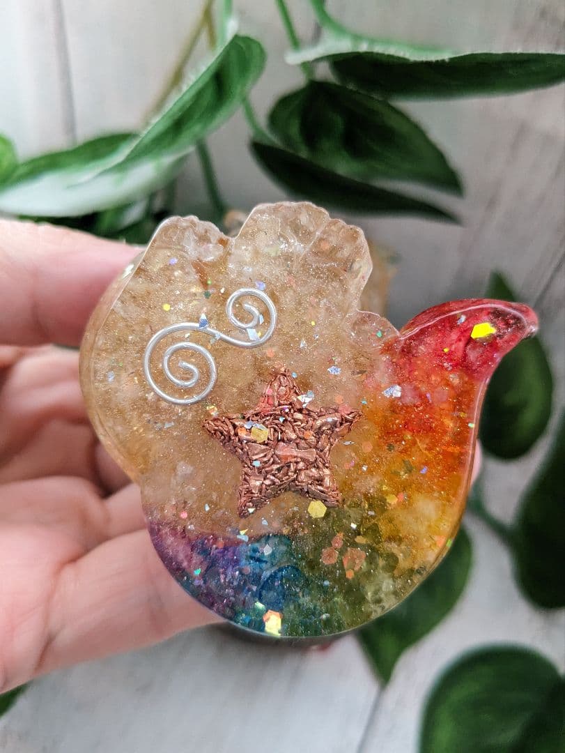 【つねりん】シトリンのビリケンさん形オルゴナイト☆他３点