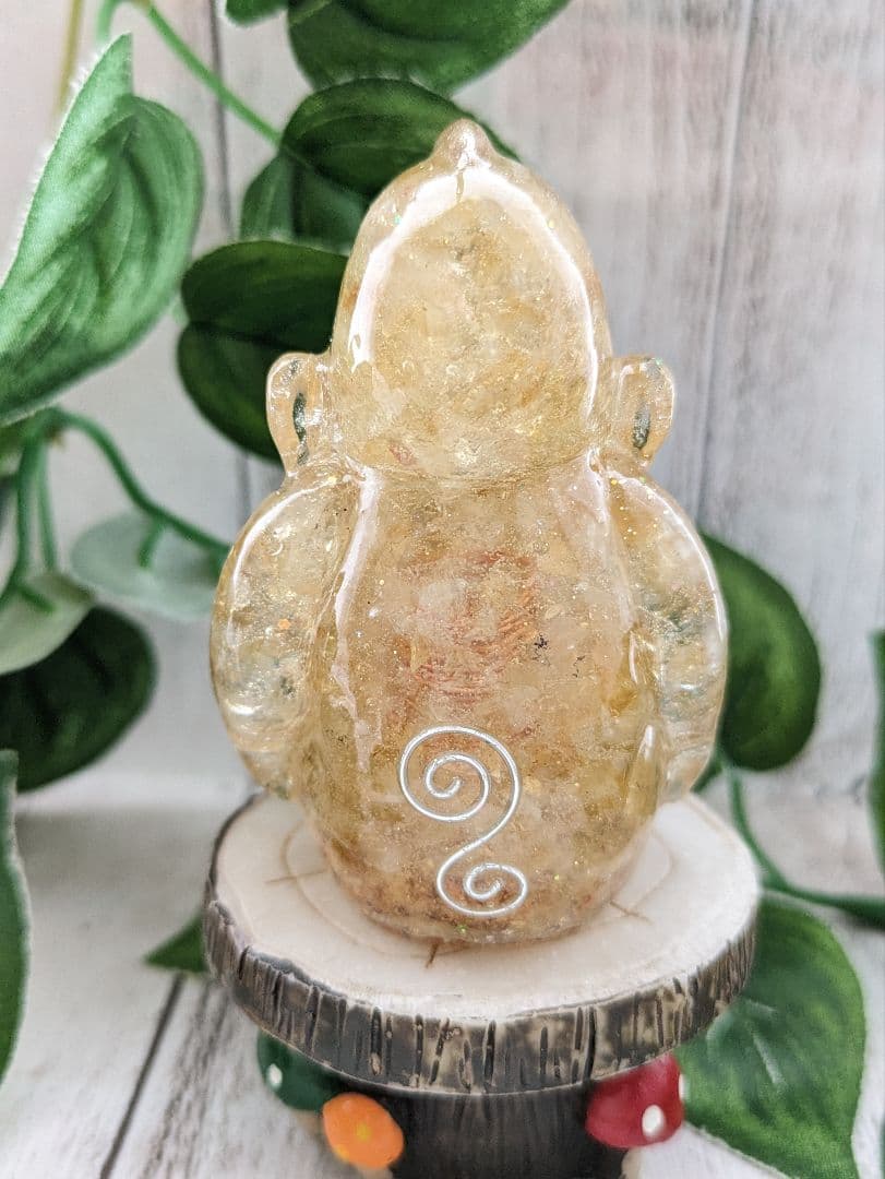 【つねりん】シトリンのビリケンさん形オルゴナイト☆他３点