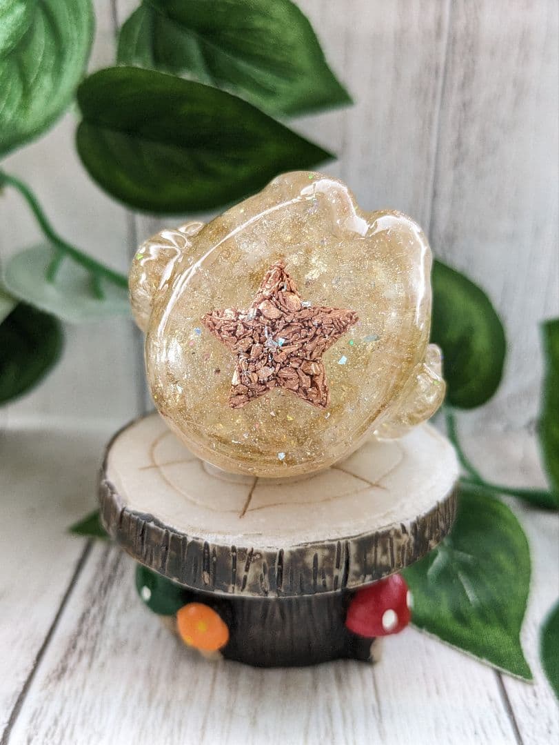 【つねりん】シトリンのビリケンさん形オルゴナイト☆他３点