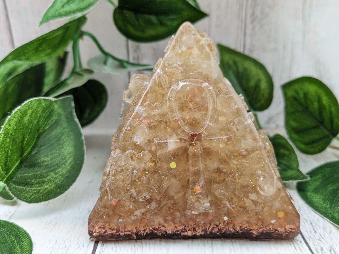 【つねりん】シトリンのビリケンさん形オルゴナイト☆他３点