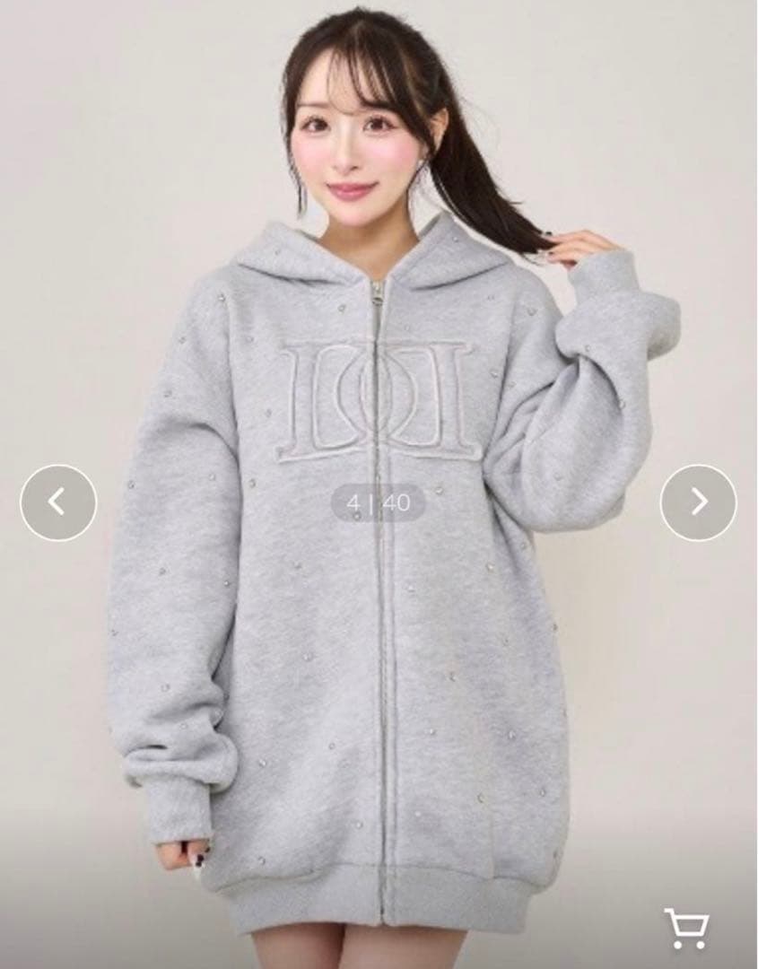 新品　ダーリッチDarich DDロゴビジュージップ パーカー グレーF