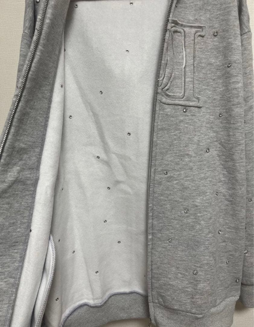 新品　ダーリッチDarich DDロゴビジュージップ パーカー グレーF