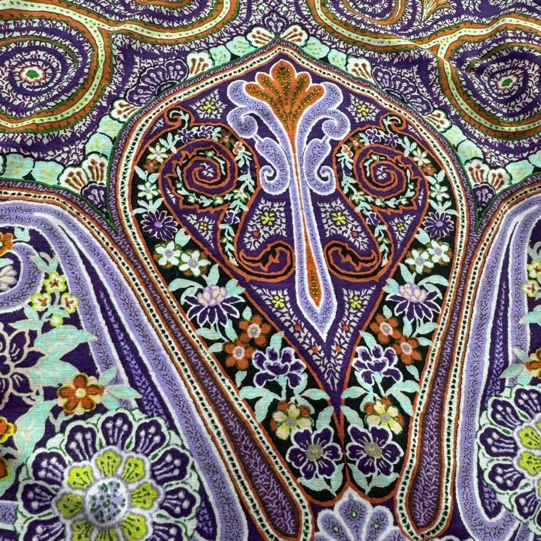 美品✨エトロ ペイズリー柄 チュニック ワンピース 長袖 ウール混 パープル