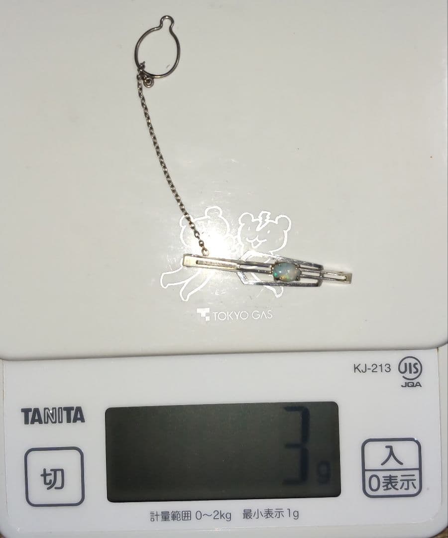 K14WG ネクタイピン オパール石