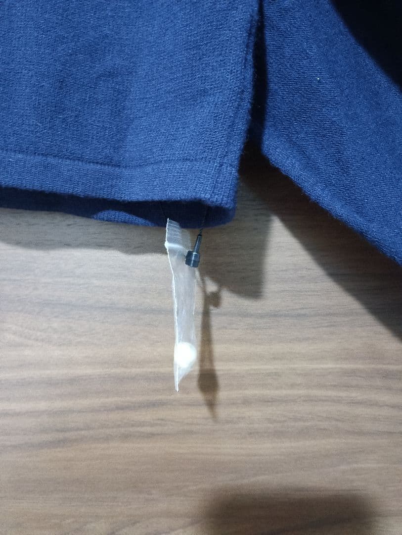 メゾンエシェル 2WAYバイカラーニットカーディガン　ネイビー