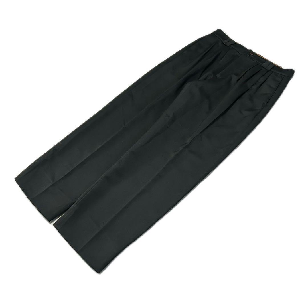 90s “4タック” レーヨンギャバ スラックス “ブラック” ヴィンテージ