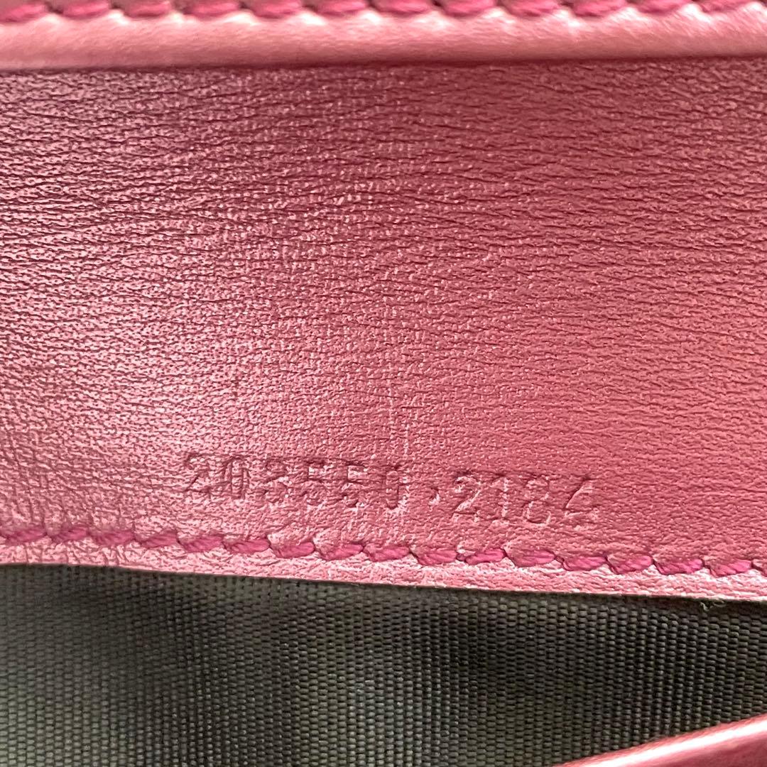 GUCCI グッチ　ラブリーハート シマレザー ピンク 長財布　美品0127-①