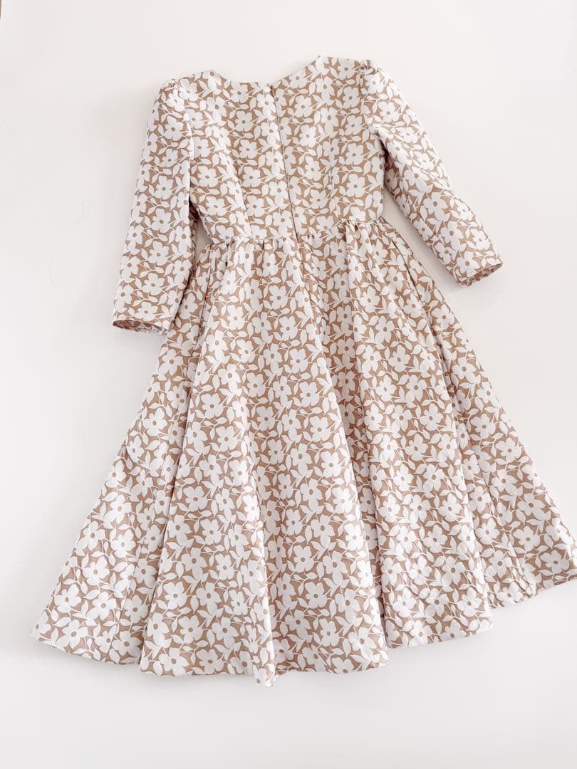 SEVENTENbyMIHOKAWAHITOツートンジャガードフラワーワンピース
