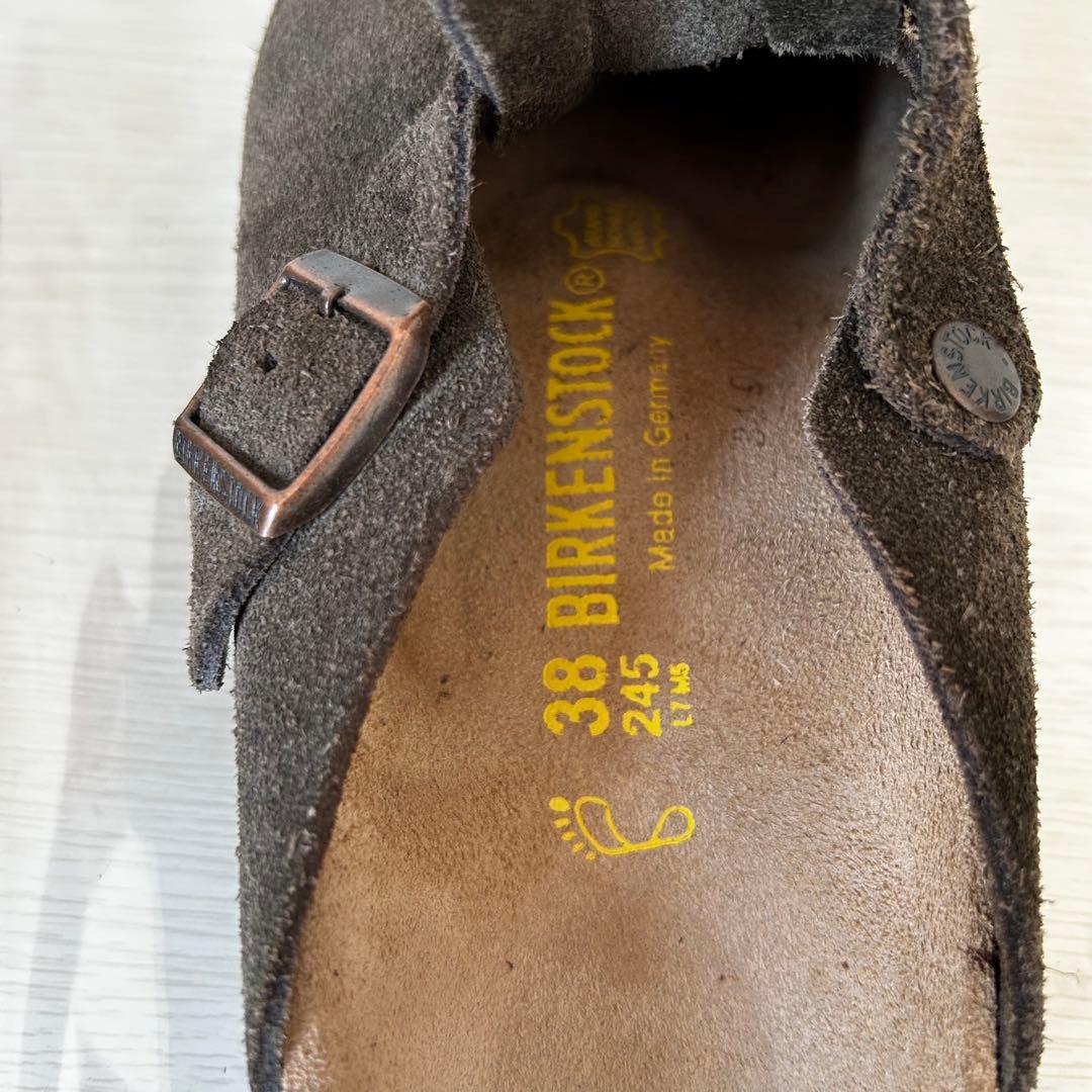 【美品】ビルケンシュトック ボストン 38 24.5 スエード サンダル